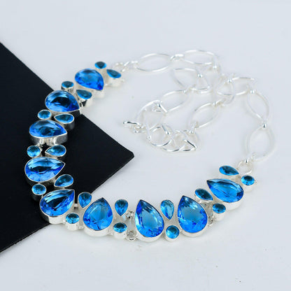 Blue Topaz Sterling Silver Necklace