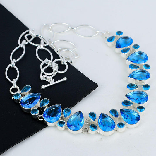 Blue Topaz Sterling Silver Necklace