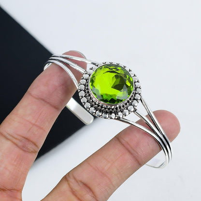 Green Peridot Gemstone Bangle