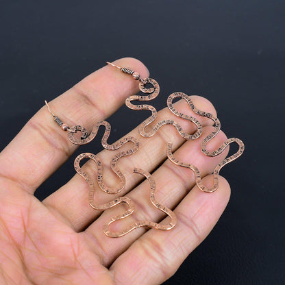 Copper Gemstone Dangle Earrings