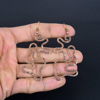 Copper Gemstone Dangle Earrings