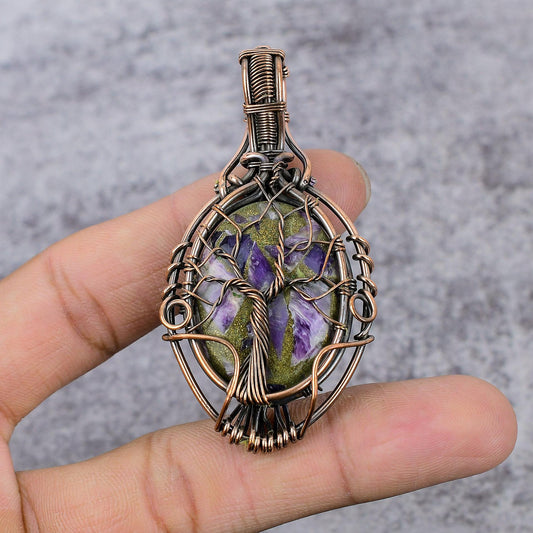 Purple Charoite Gemstone Pendant