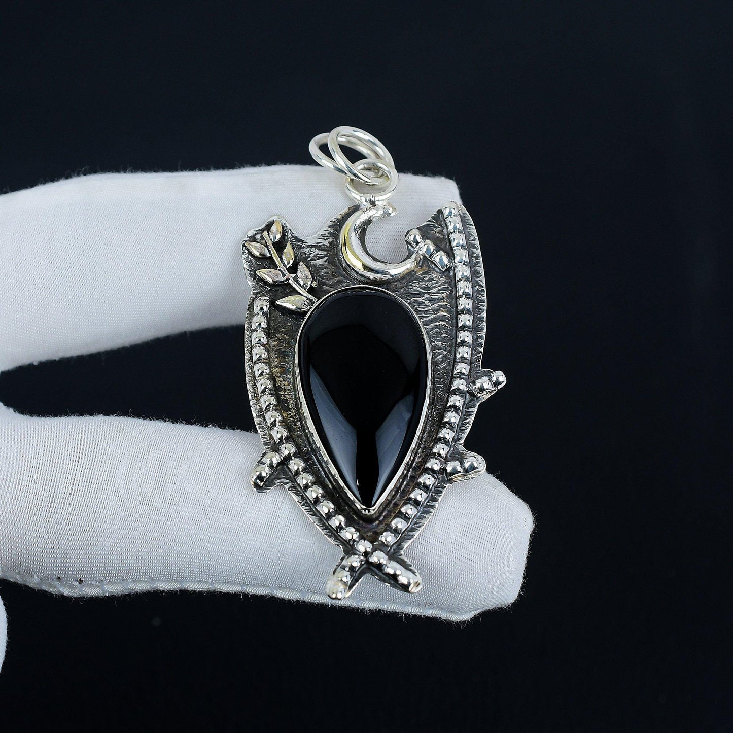 Black Onyx Gemstone Pendant