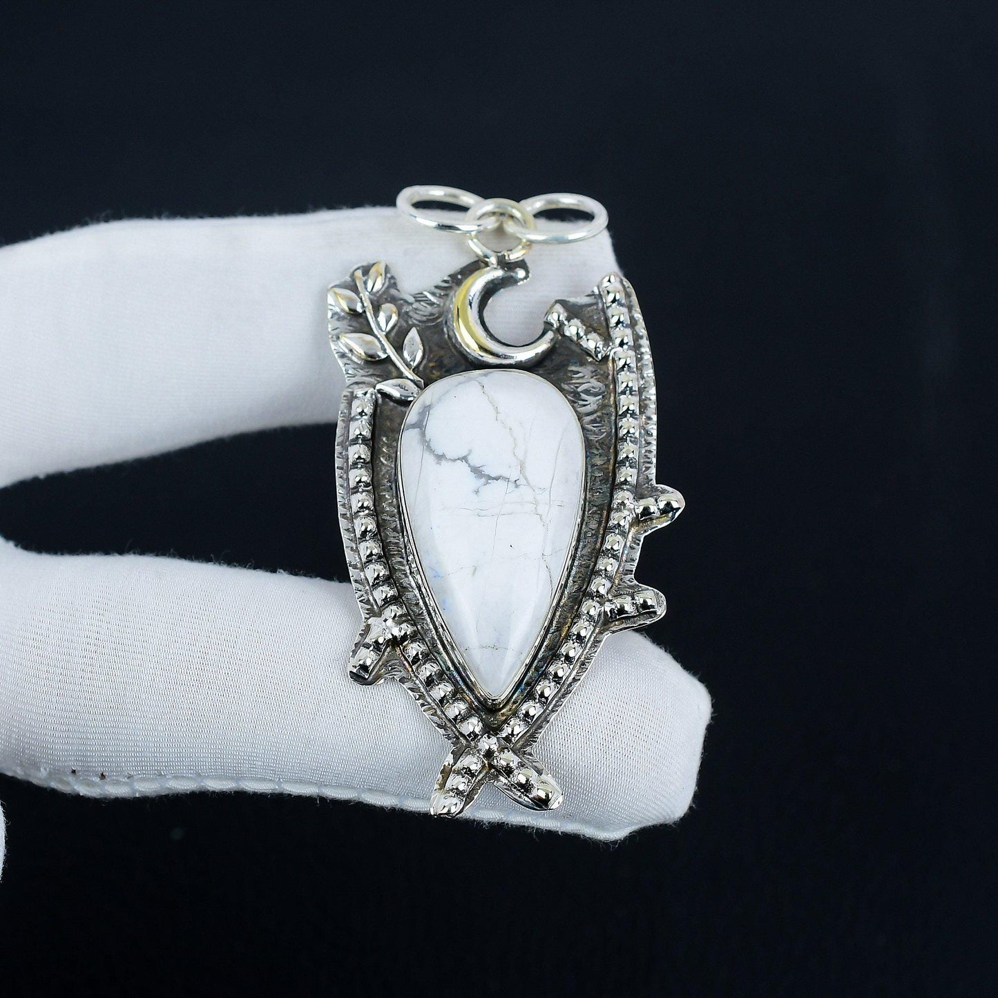 White Howlite Gemstone Pendant
