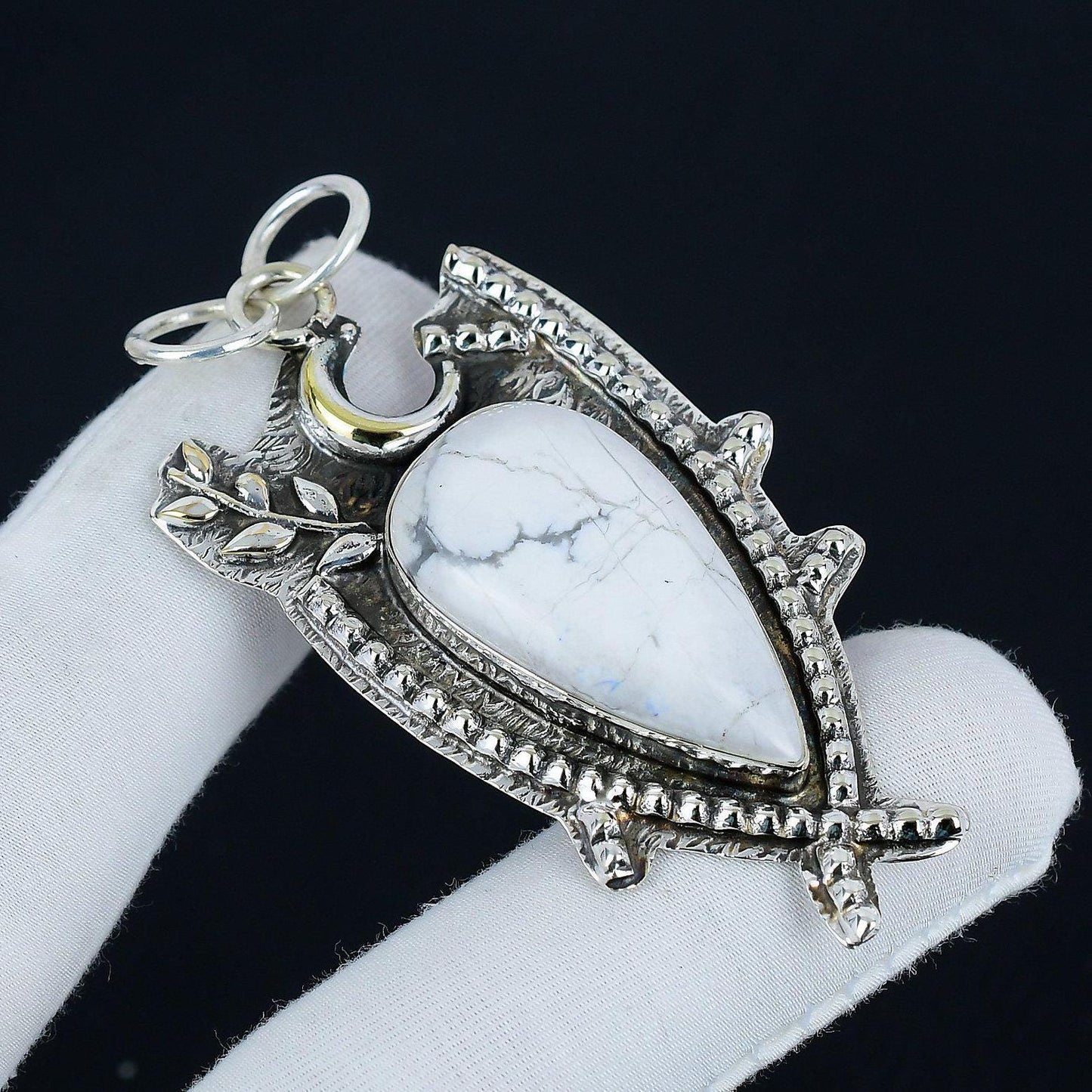 White Howlite Gemstone Pendant