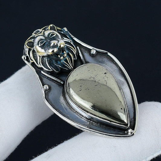 Golden Apache Pyrite Lion Pendant