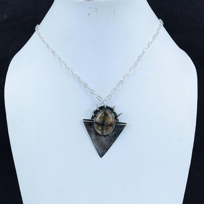 Black Chiastolite Gemstone Pendant