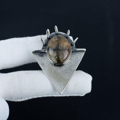 Black Chiastolite Gemstone Pendant