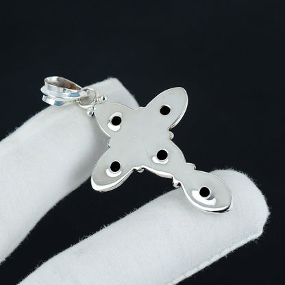 Black Spinel Cross Pendant