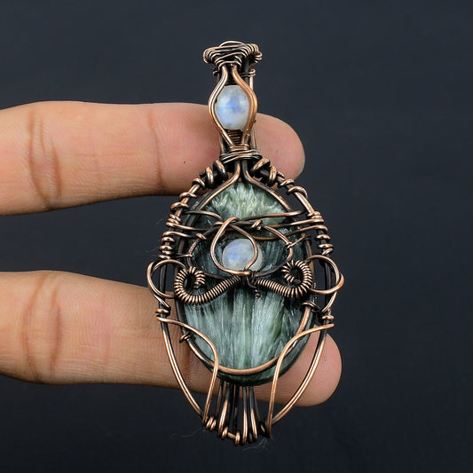 Green Seraphinite Gemstone Pendant