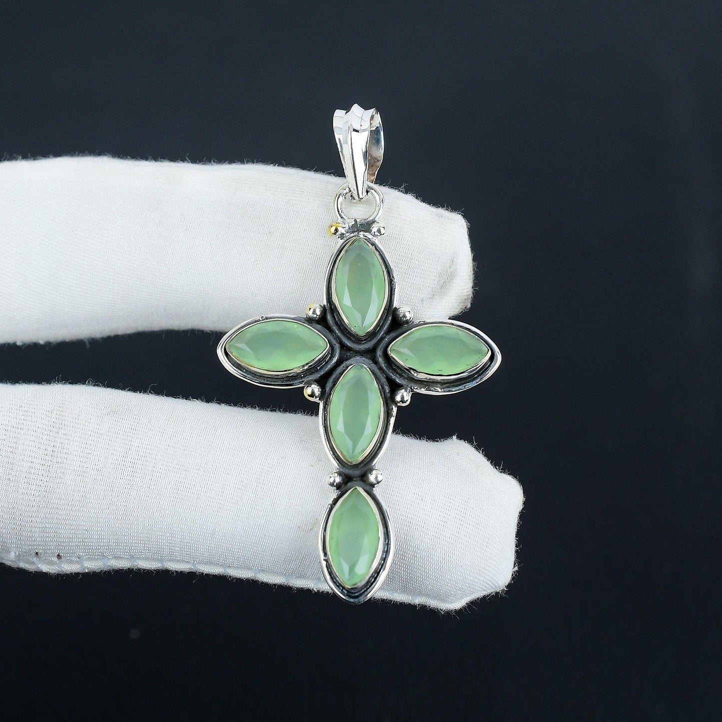 Green Chalcedony Gemstone Pendant