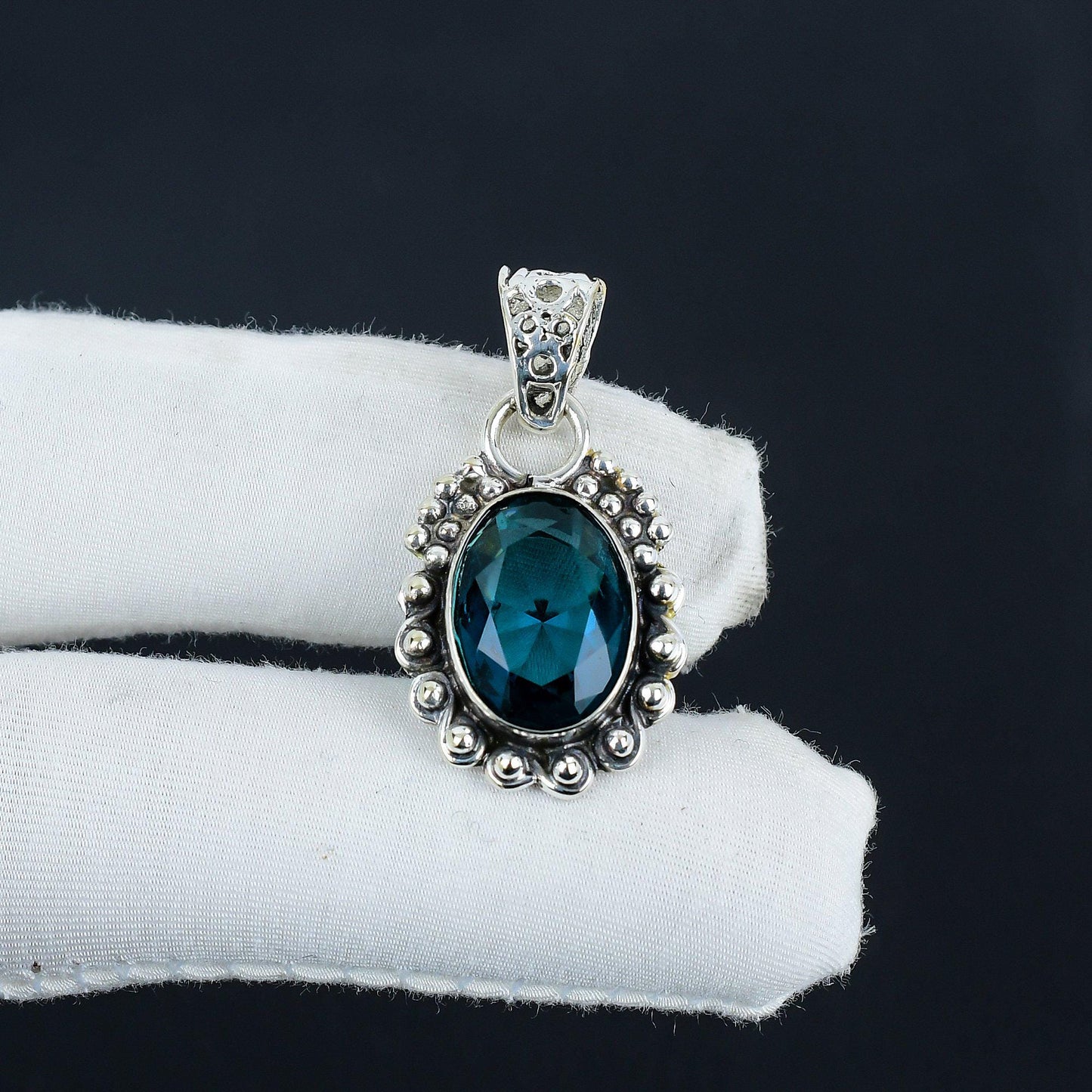 Blue Indicolite Gemstone Pendant