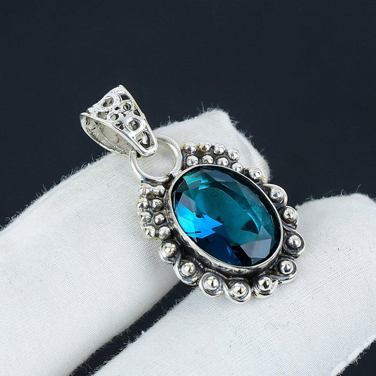 Blue Indicolite Gemstone Pendant