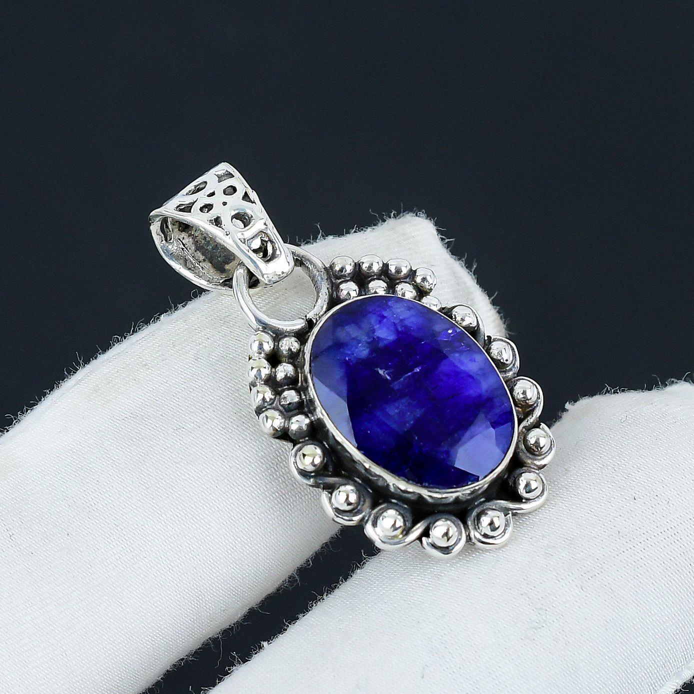 Blue Sapphire Gemstone Pendant