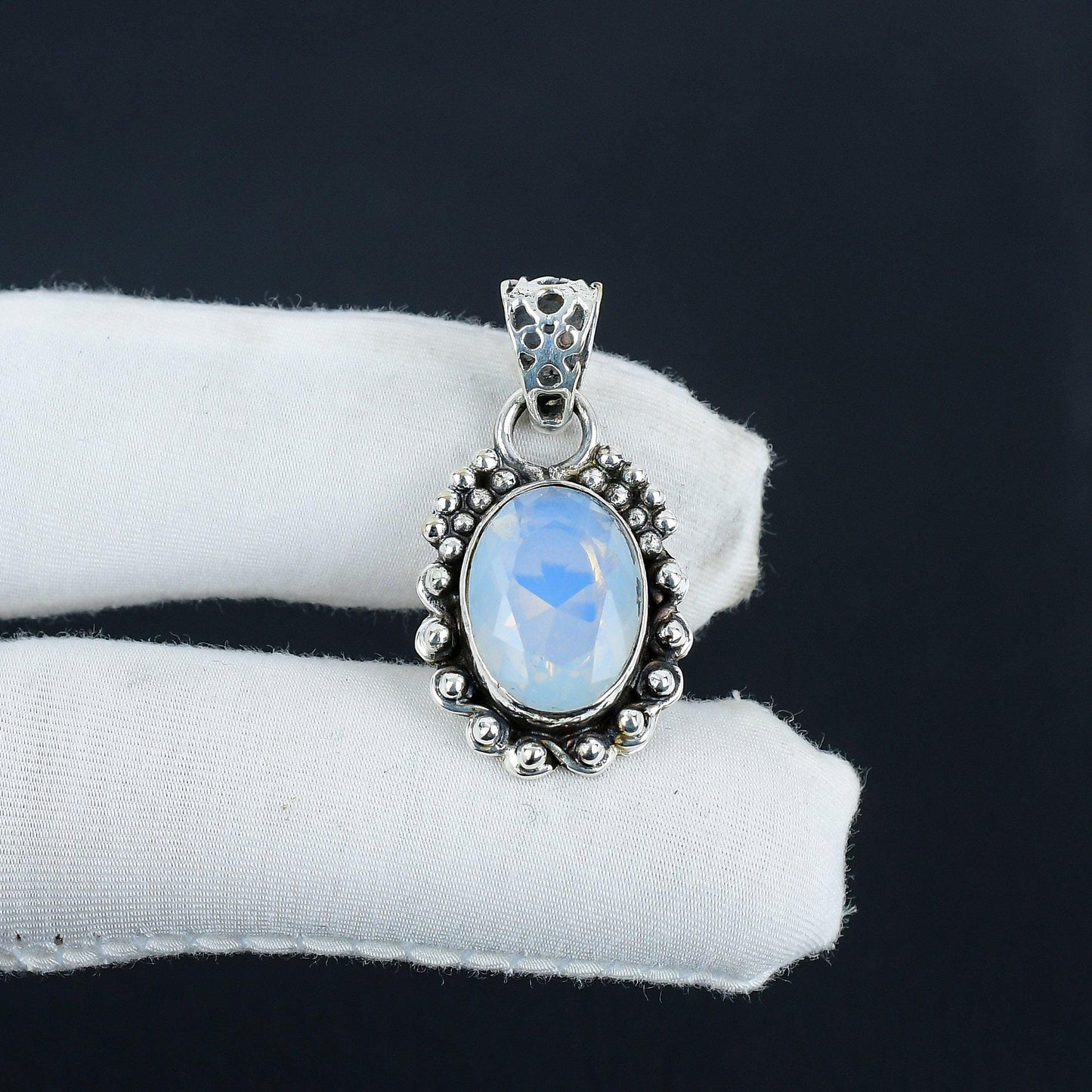 Milky White Opal Gemstone Pendant
