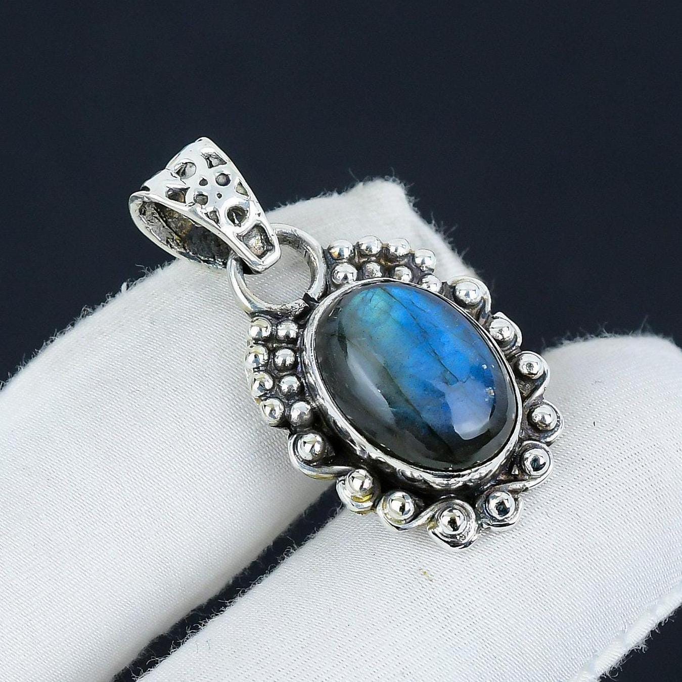Blue Labradorite Gemstone Pendant