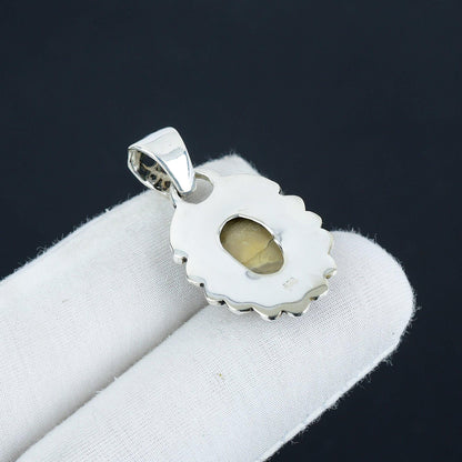 White Mother of Pearl Gemstone Pendant