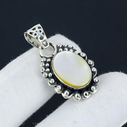 White Mother of Pearl Gemstone Pendant