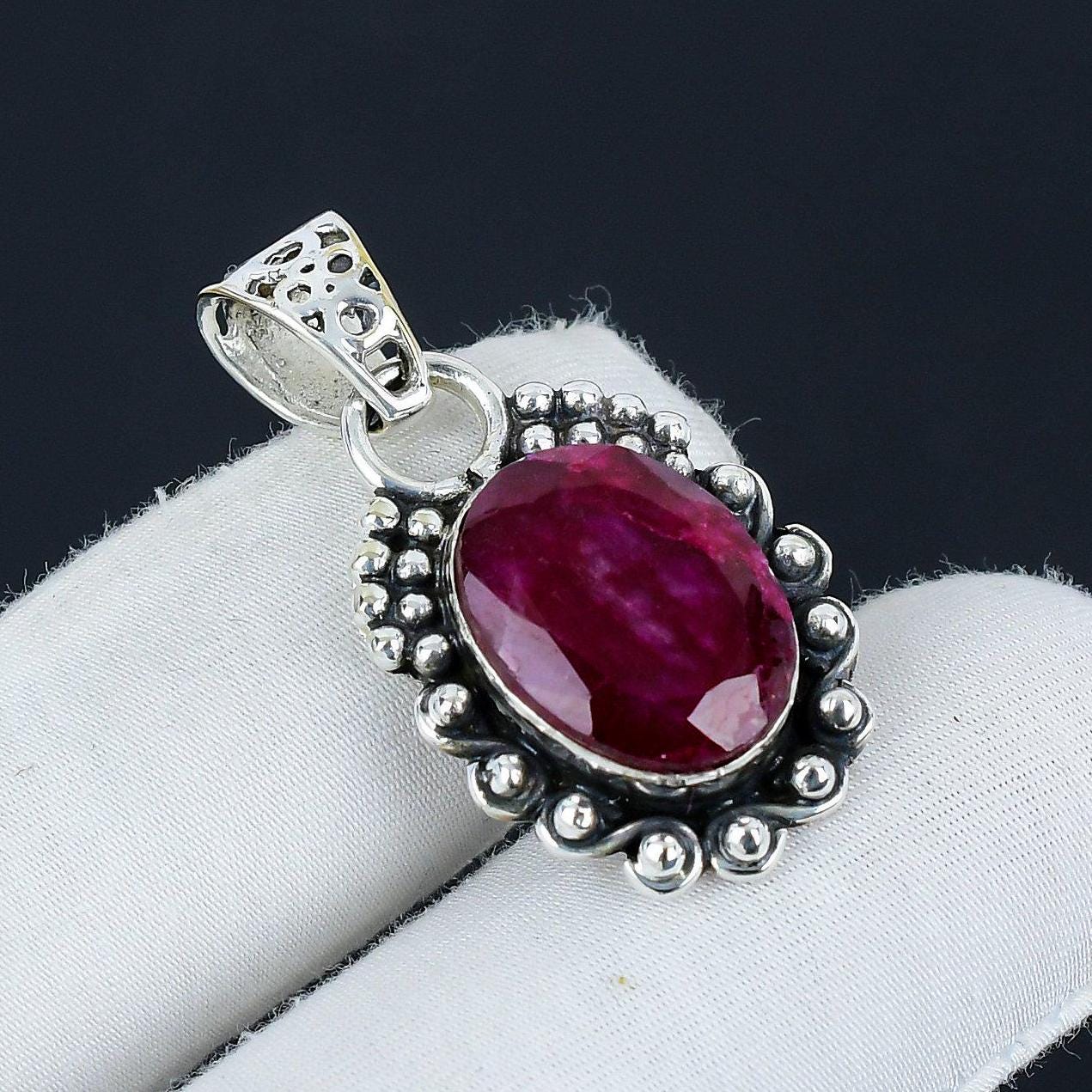 Red Ruby Gemstone Pendant