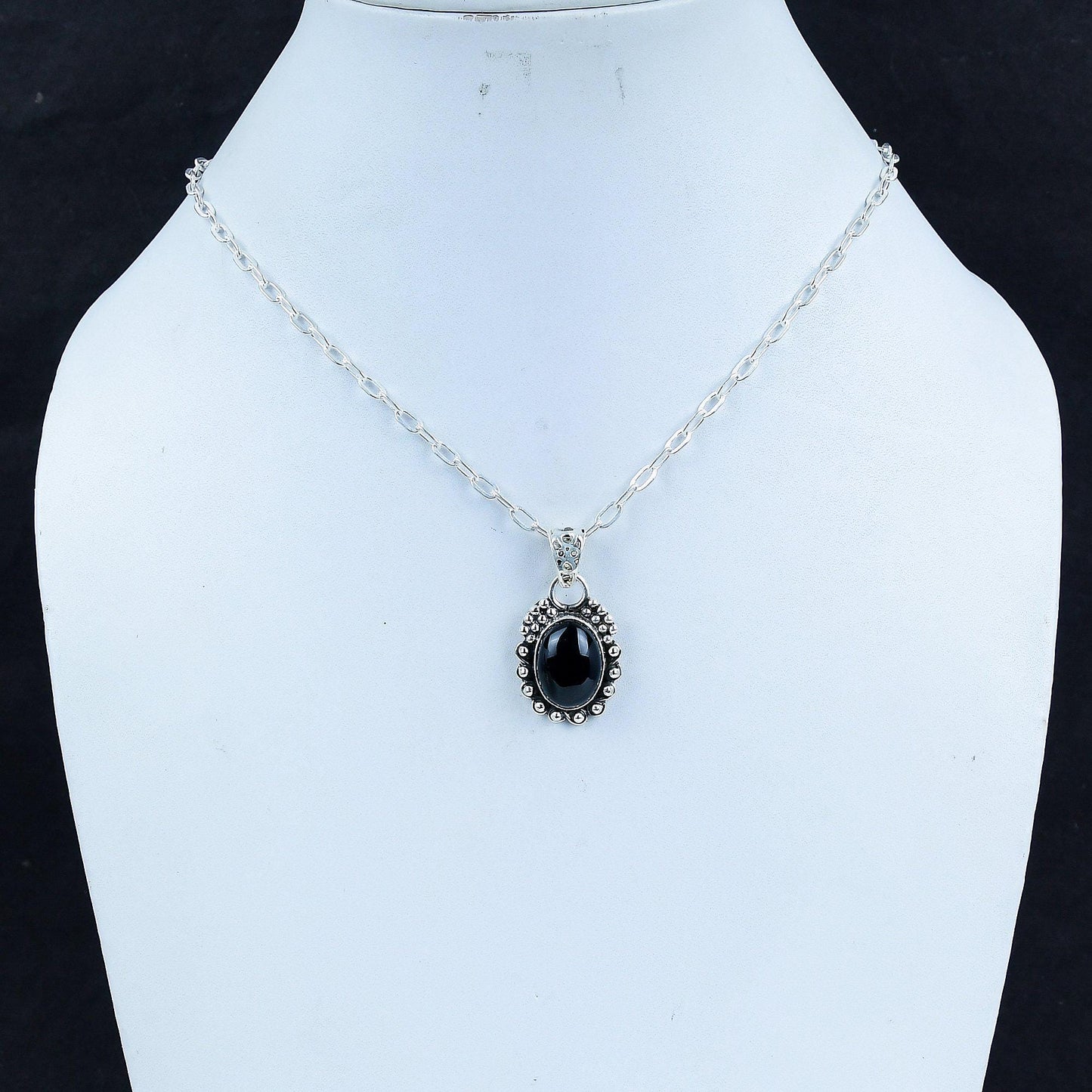 Black Onyx Gemstone Pendant