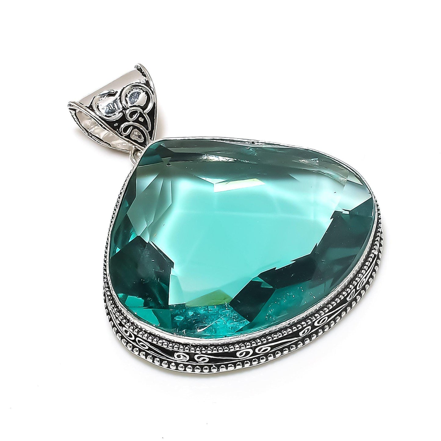 Antique Green Apatite Gemstone Pendant