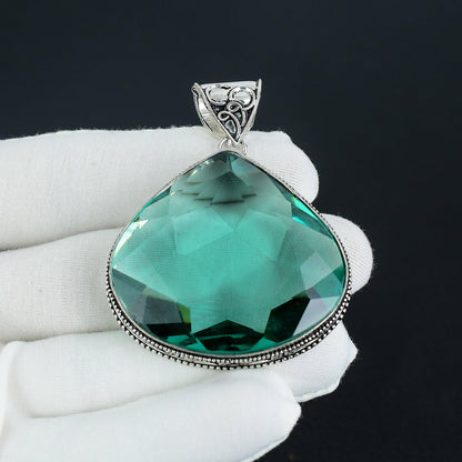 Antique Green Apatite Gemstone Pendant