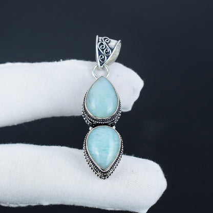 Blue-Green Amazonite Gemstone Pendant