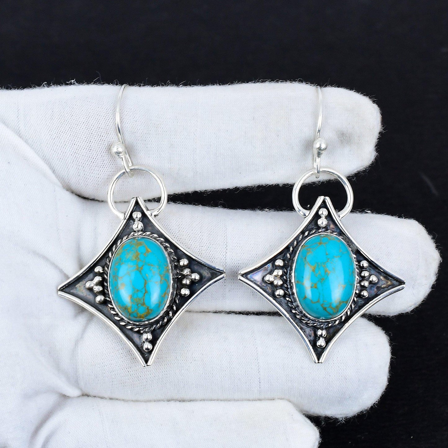 Turquoise Gemstone Dangle Earrings