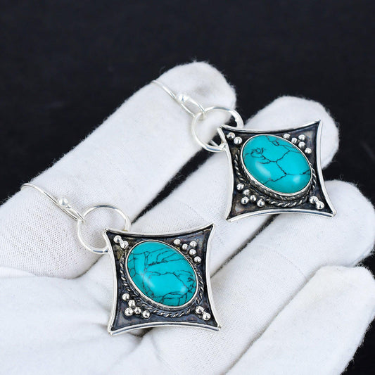 Turquoise Gemstone Dangle Earrings