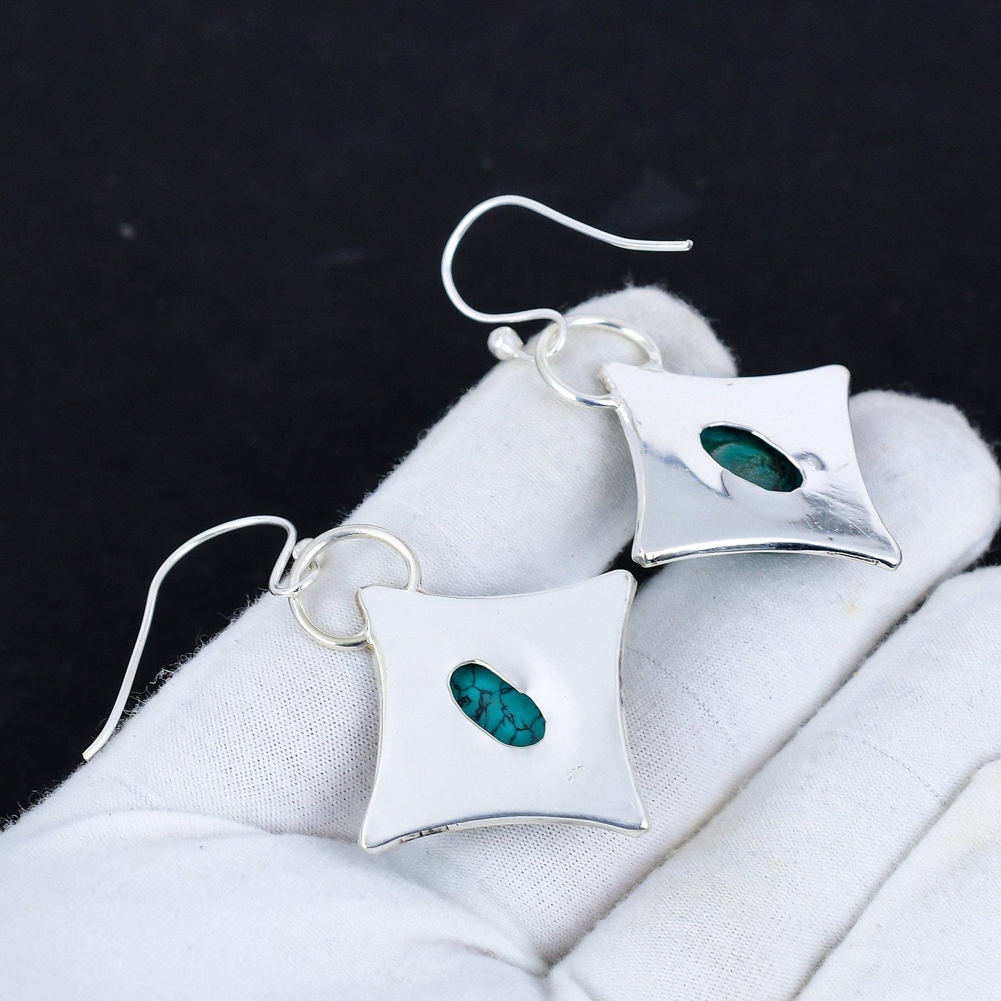 Turquoise Gemstone Dangle Earrings