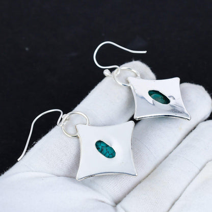 Turquoise Gemstone Dangle Earrings