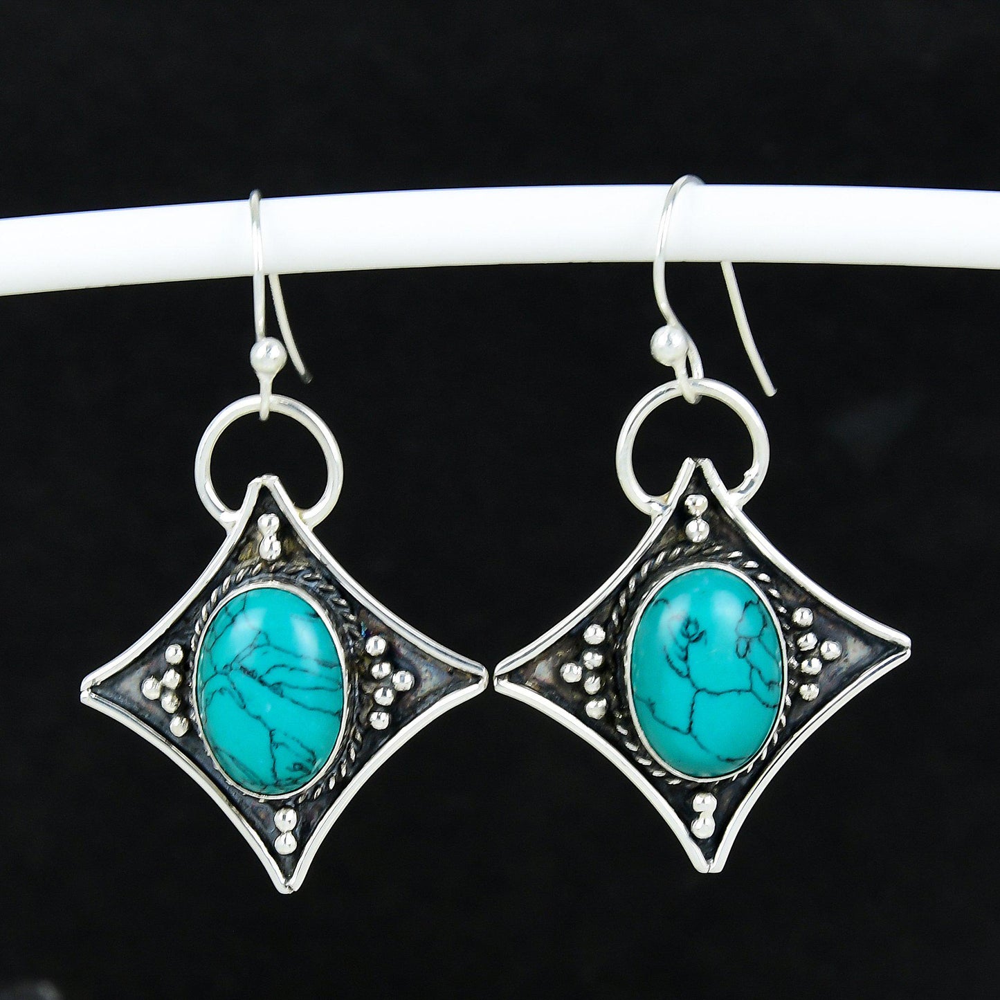 Turquoise Gemstone Dangle Earrings