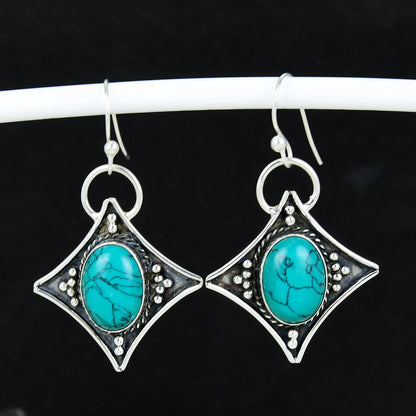 Turquoise Gemstone Dangle Earrings
