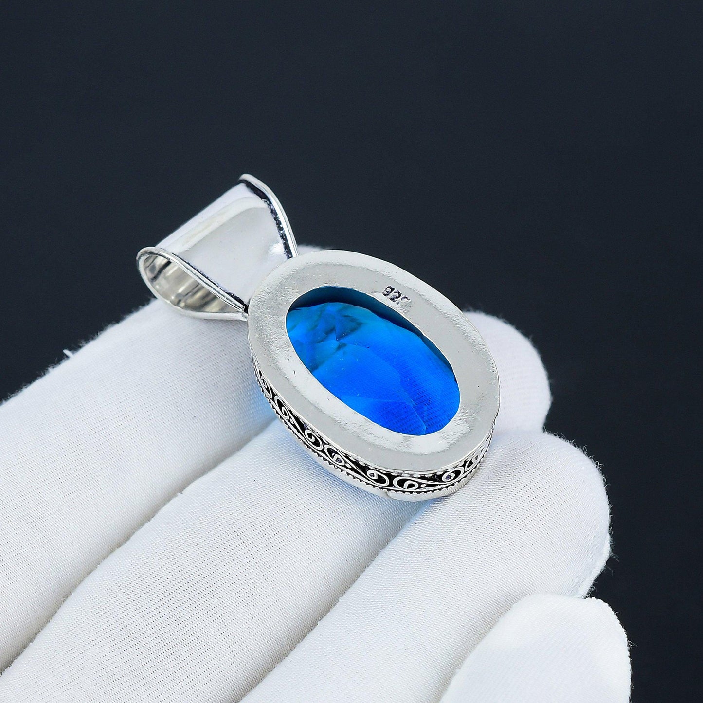 London Blue Topaz Gemstone Pendant
