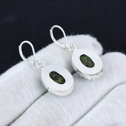 Green Copper Turquoise Gemstone Earrings