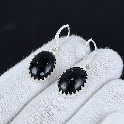Black Obsidian Gemstone Earrings