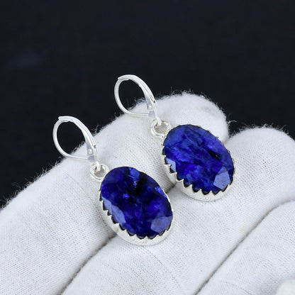 Blue Sapphire Gemstone Earrings