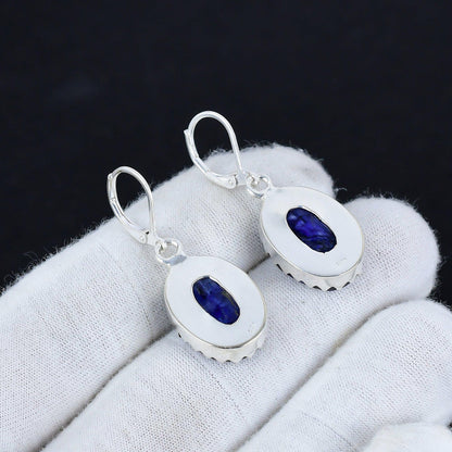 Blue Sapphire Gemstone Earrings