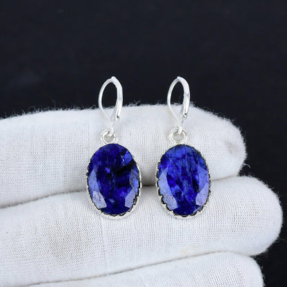 Blue Sapphire Gemstone Earrings