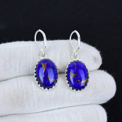 Blue Turquoise Gemstone Earrings