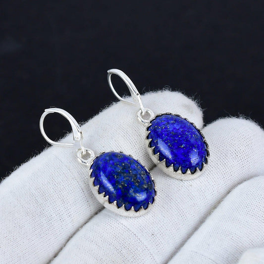 Blue Lapis Lazuli Gemstone Earrings