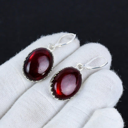 Red Labradorite Gemstone Earrings