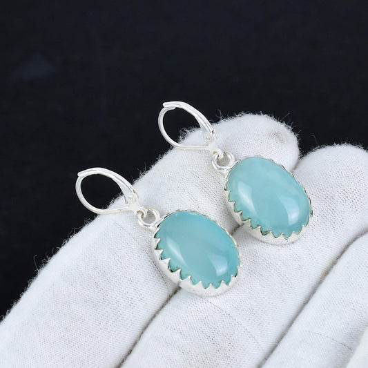Green Onyx Gemstone Dangle Earrings