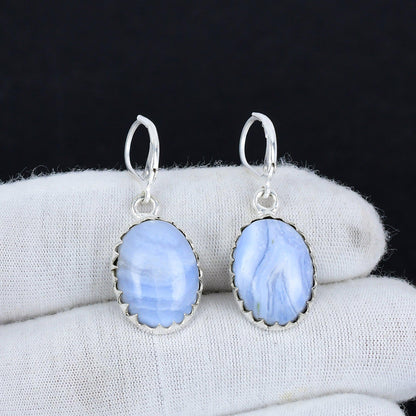 Blue Scheelite Gemstone Earrings