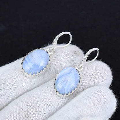 Blue Scheelite Gemstone Earrings