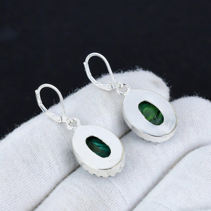 Green Malachite Gemstone Earrings