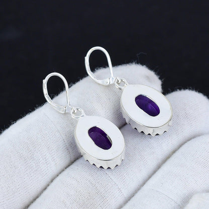 Purple Amethyst Gemstone Earrings