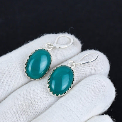 Green Onyx Gemstone Earrings