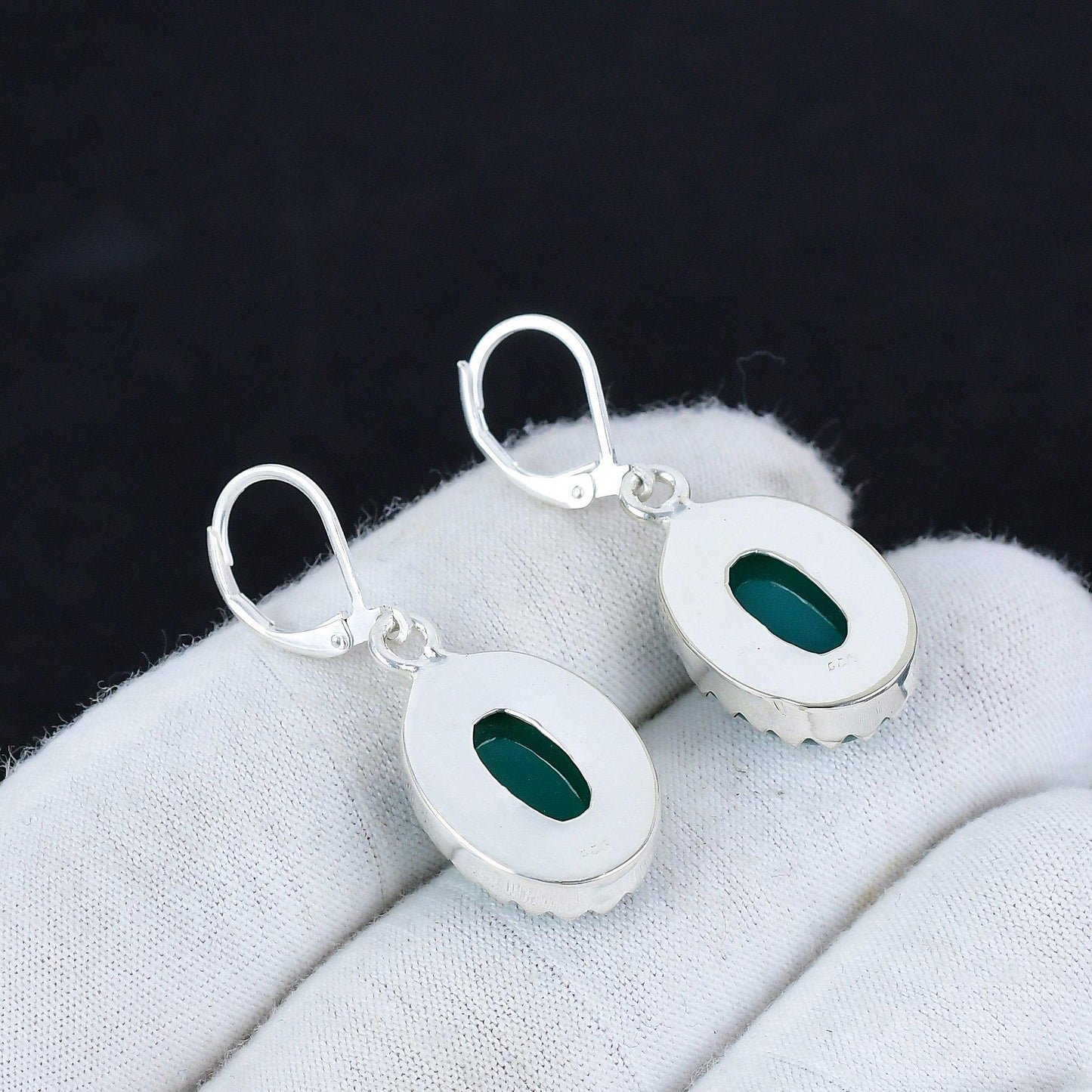 Green Onyx Gemstone Earrings