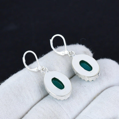 Green Onyx Gemstone Earrings